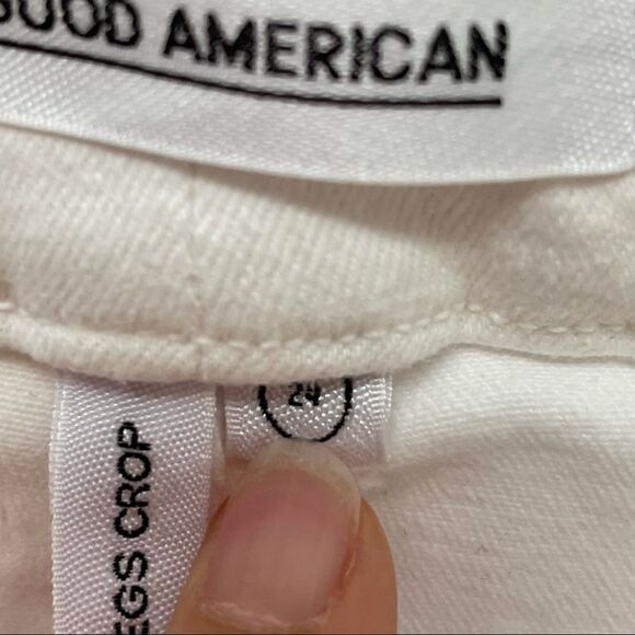 Good American Good Leg Crop Skinny Jeans 24 Plus White - Picture 11 of 12